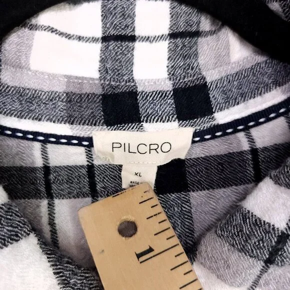 Pilcro Anthropologie Plaid Button Up Shirt Women's XL Long Sleeve Front Pocket - Picture 5 of 10